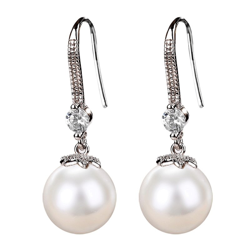 Round Imitation Pearl Dangle Earrings
