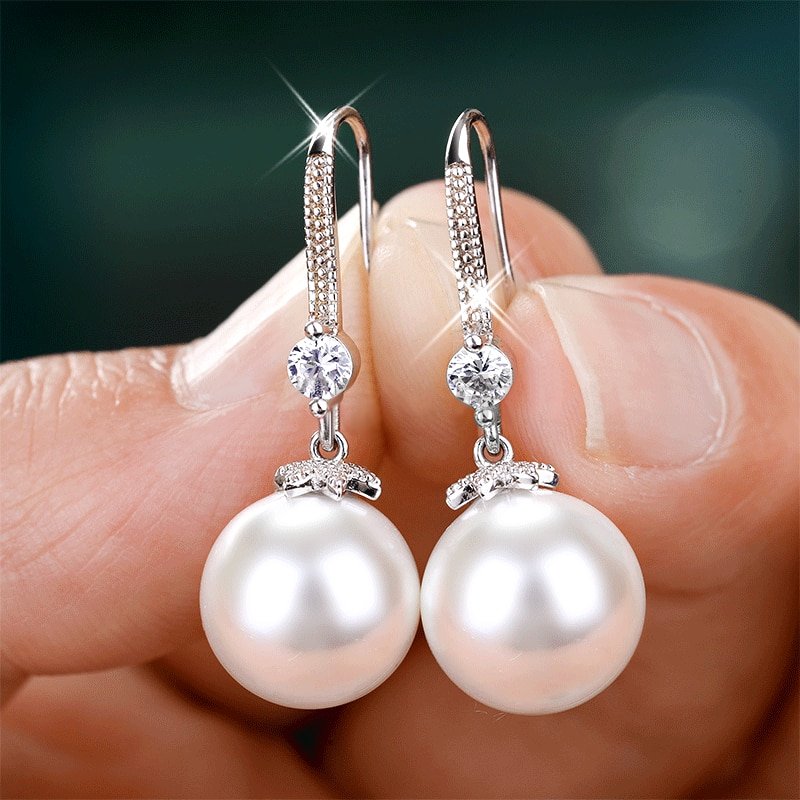 Round Imitation Pearl Dangle Earrings