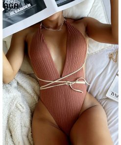 One Piece Ribbed Swimsuit